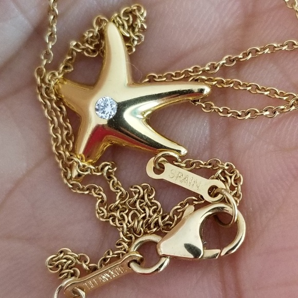 Tiffany's 18k yellow gold natural diamond necklace - Picture 5 of 8